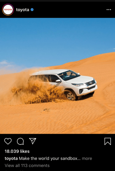 Toyota kurumsal kimlik sosyal medya tasarımı