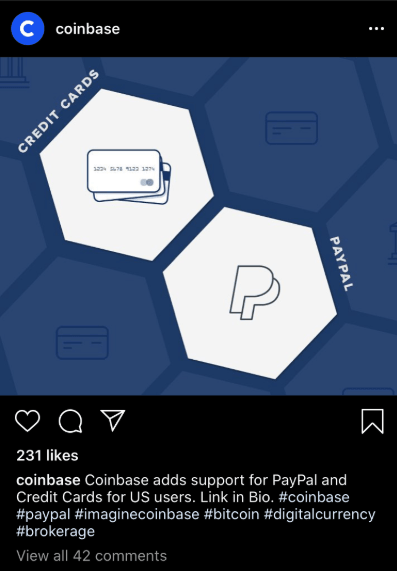 Coinbase kurumsal kimlik sosyal medya tasarımı