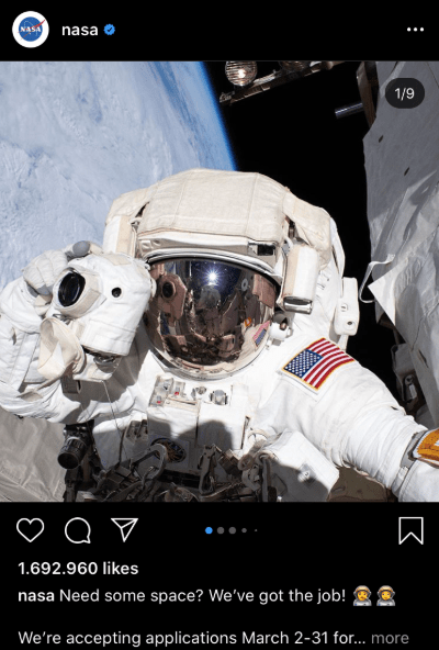 NASA kurumsal kimlik sosyal medya tasarımı